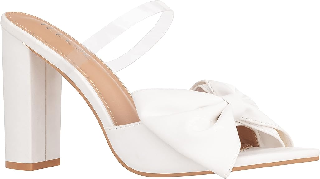 chunky white heel